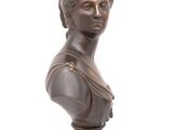 buste en bronze représentant une femme coiffée d'une couronne