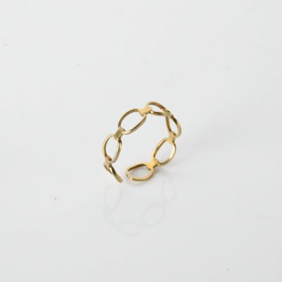 an image of a gold ring on a white surface