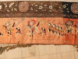 an old oriental rug on the floor in a room