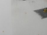 a drawing of a person on skis on a snowy slope