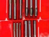 a red box with a bunch of tools in it