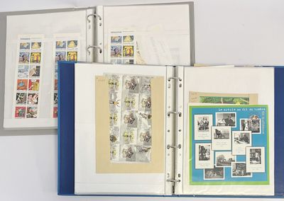 beaucoup de timbres à l'intérieur d'un classeur