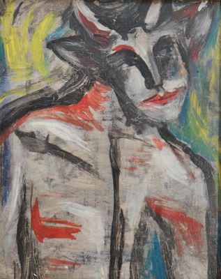une image d'une peinture représentant une femme avec un chapeau sur la tête