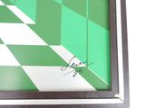 a picture of a picture of a green and white checkered floor