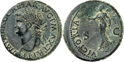 a silver coin with a head of a woman and a head of a man on it