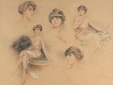 une image représentant un dessin d'une femme dans différentes poses