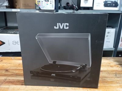 a black box with a picture of a record player inside of it