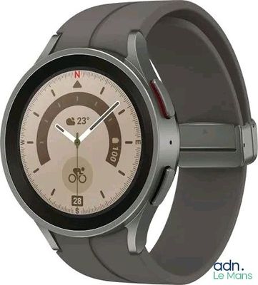a smart watch that is on display on a white background