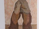 a picture of a painting of two people hugging each other