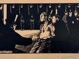 an image of a black and white drawing of a group of people