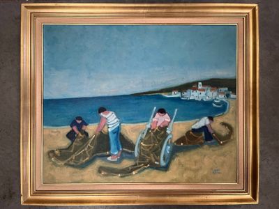 José RENUCCI (XX) Pêcheurs sur la plage - Photo 1