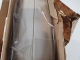 a cardboard box with a white object inside of it