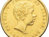 gros plan d'une pièce d'or sur fond blanc