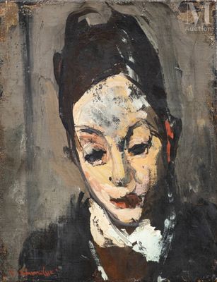une image d'un tableau représentant une femme en robe noire