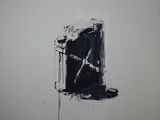 une image d'une peinture en noir et blanc représentant une horloge accrochée au mur