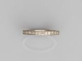 a white gold wedding band with diamonds