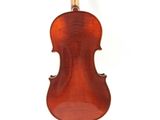 an old violin with a wooden back and bow on a white background
