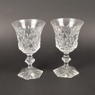 VAL SAINT LAMBERT Paire de verres en cristal moulé et taillé… - Photo 1