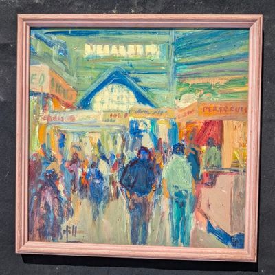 BOFILL Fidel (1934-2013) : El Mercat cobert, huile sur panne…