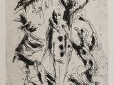 une image d'un dessin en noir et blanc d'un groupe de personnes