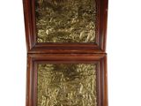 pair of antique wooden and gold leaf framed mirrors