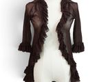 a close up of a mannequin torso with a brown jacket on it