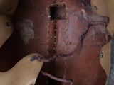 a helmet with a hole in the middle of it