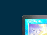 a picture of a laptop with a card on the screen