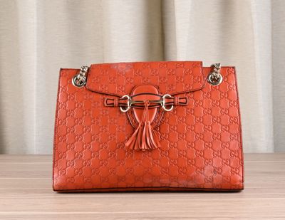 GUCCI Grand sac Emily porté épaule en cuir terracotta guccis… - Photo 1
