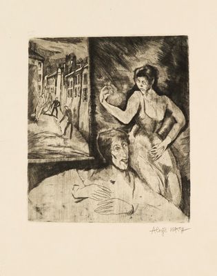 une image représentant un dessin d'une femme et d'un homme dans une pièce