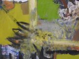 a painting of flowers in a vase on a table