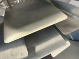 a close up view of a bunch of knives on a table