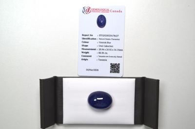 a picture of a business card holder with a blue stone