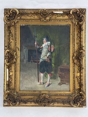 une image représentant un tableau où l'on voit un homme tenant un fusil