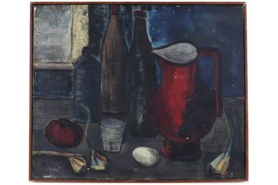 Charles SPINETTE (1916-1996) Nature morte au pichet rouge - Photo 1
