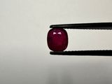 un gros plan sur une pince tenant une pierre rouge