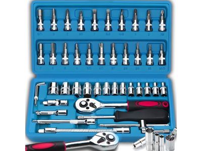 une image représentant un ensemble d'outils dans un coffret bleu
