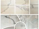 a collage of pictures of a map with a circle in the middle