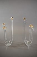 SCHNEIDER. Paire de candélabres en cristal moulé de forme li… (photo 3)