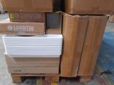 many boxes stacked on top of each other on a pallet