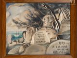 a picture of a painting on the wall of a cemetery