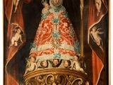 an image of a painting of the virgin of guadalupe surrounded by angels