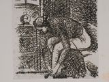 a drawing of a man and a woman sitting on a couch