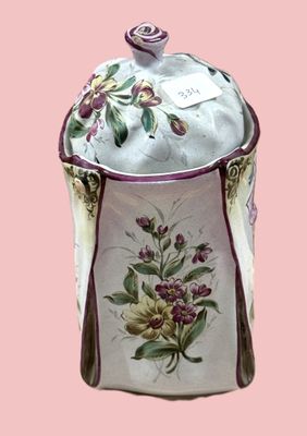 ST CLEMENT époque 1900 Pot à Tabac en faïence à motif Floral…