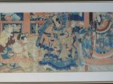 painting of a group of people in a room with a painting on the wall