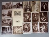 many old photos of people and buildings on the wall