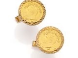 a pair of 18k gold sovereign earrings