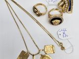 a collection of jewellery including rings, necklaces and rings