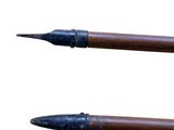 pair of wooden and metal pens with a black handle