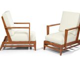 paire de fauteuils de salon de style « mid-century modern » avec coussins rembourrés
